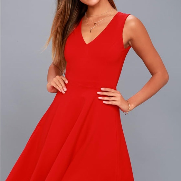 LULUS HELLO WORLD RED MIDI DRESS - Picture 4 of 12